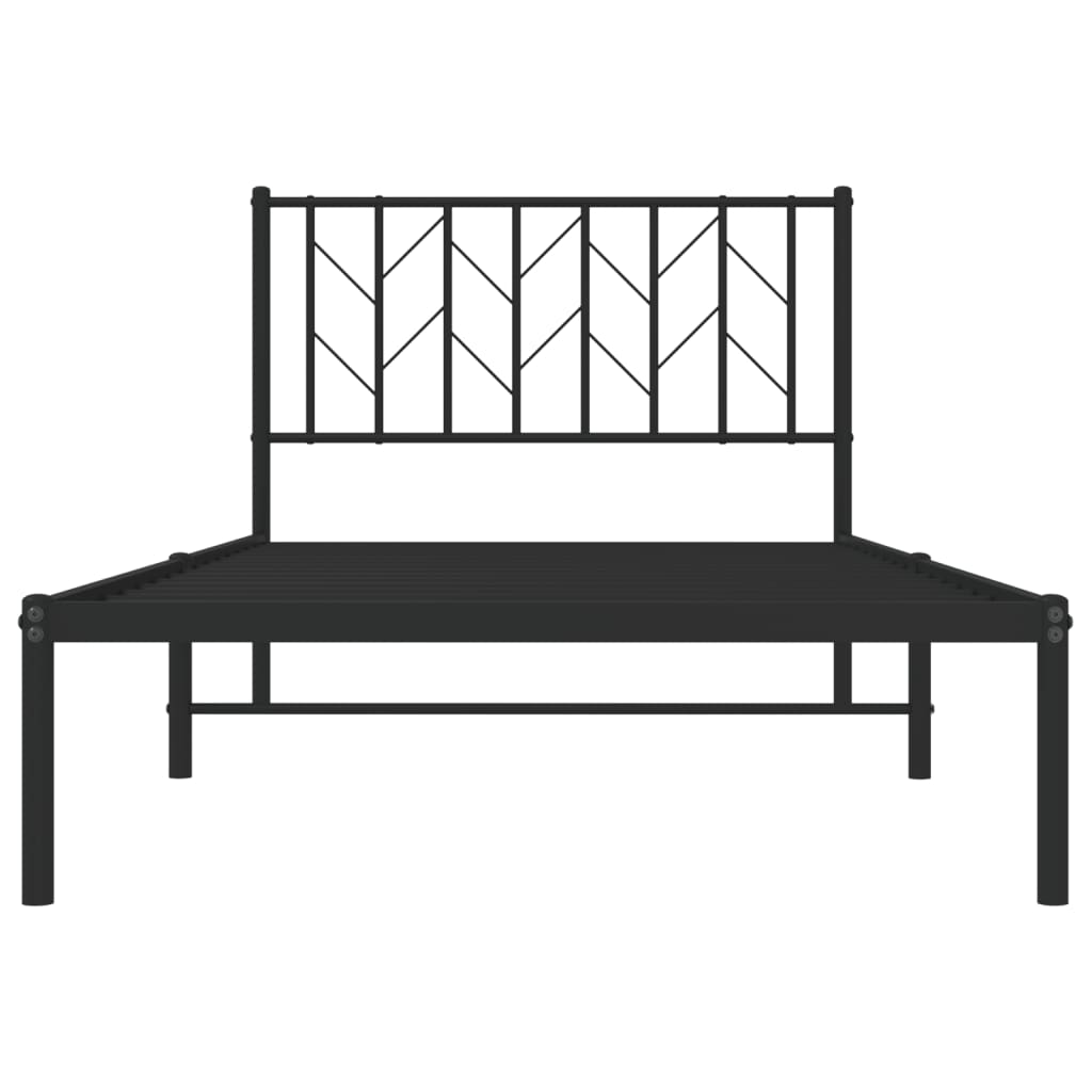 Sengeramme i metall med hodegavl svart 100x190 cm