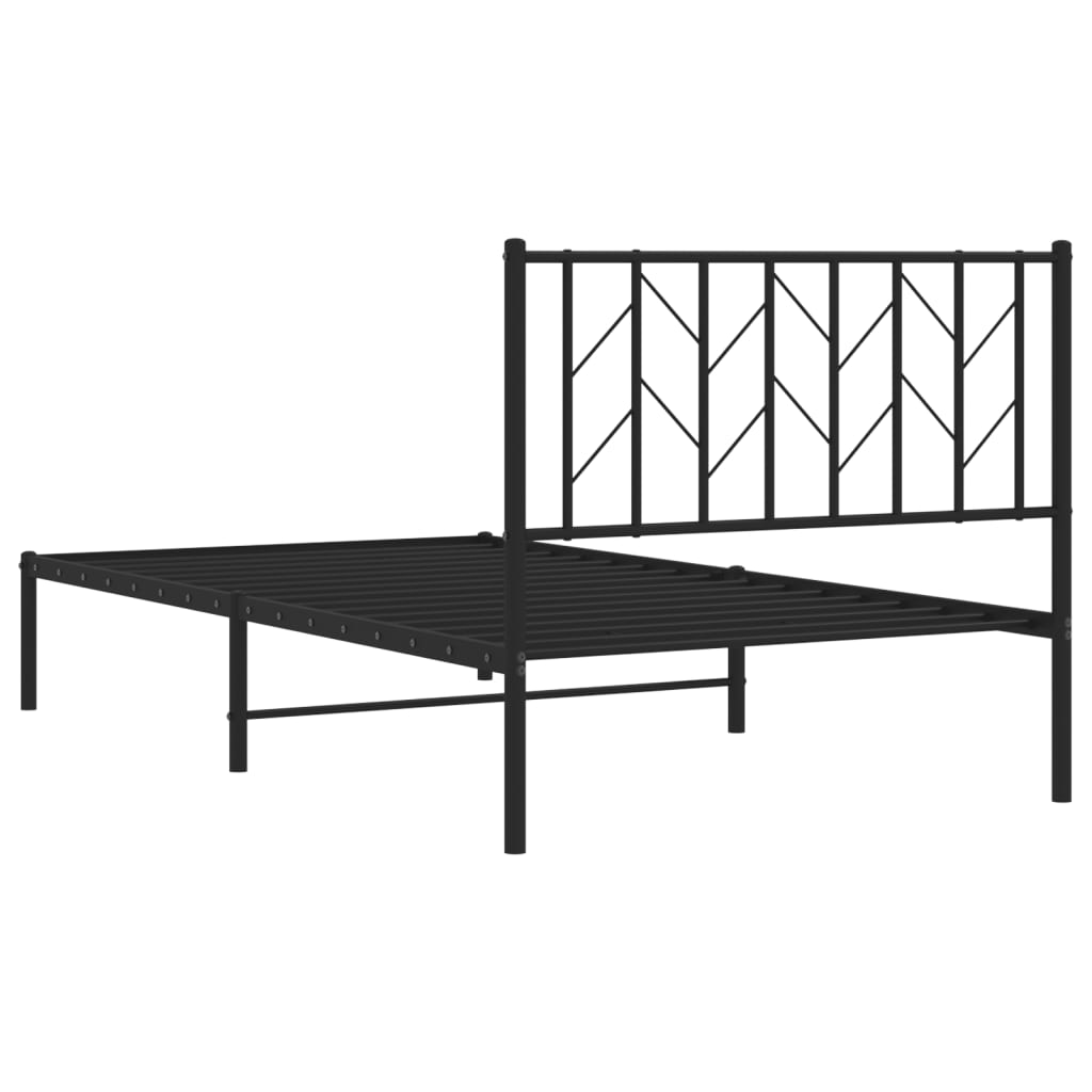 Sengeramme i metall med hodegavl svart 100x190 cm