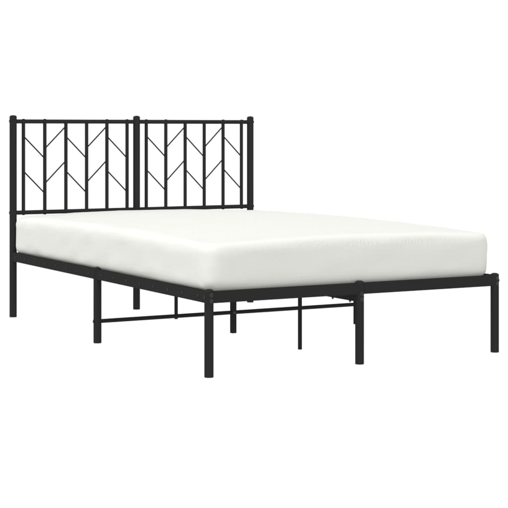 Sengeramme i metall med sengegavl svart 120x200 cm