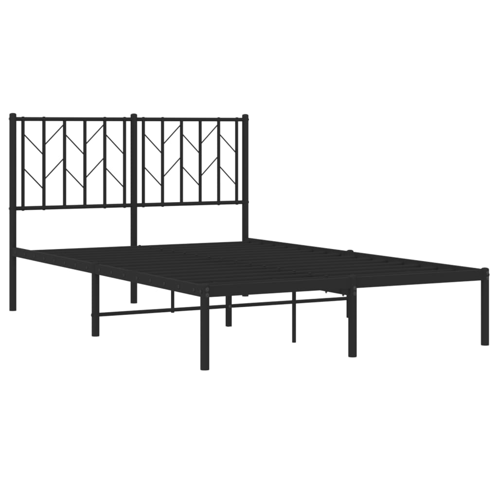 Sengeramme i metall med sengegavl svart 120x200 cm