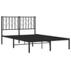 Sengeramme i metall med sengegavl svart 120x200 cm