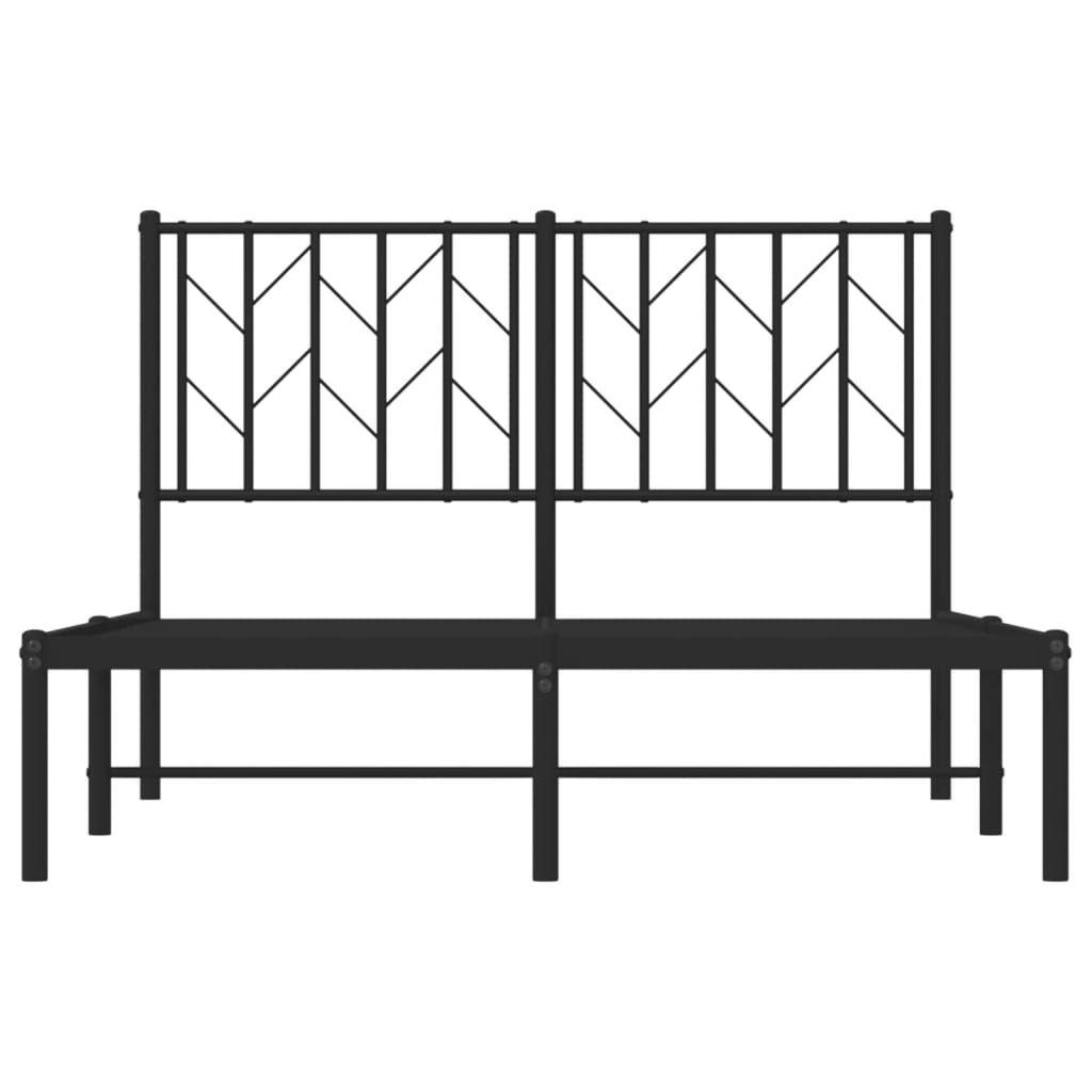 Sengeramme i metall med sengegavl svart 120x200 cm