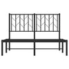 Sengeramme i metall med sengegavl svart 120x200 cm