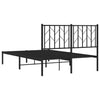 Sengeramme i metall med sengegavl svart 120x200 cm