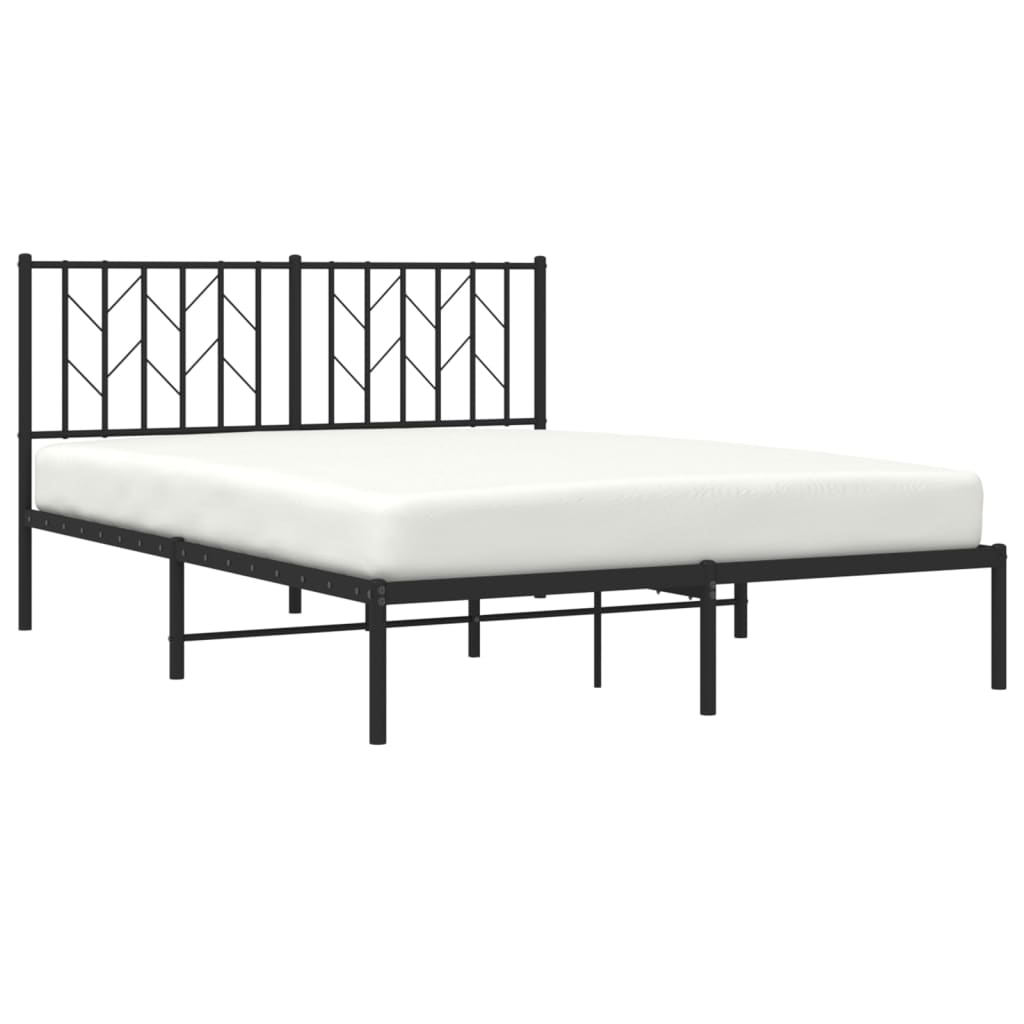 Sengeramme i metall med hodegavl svart 135x190 cm