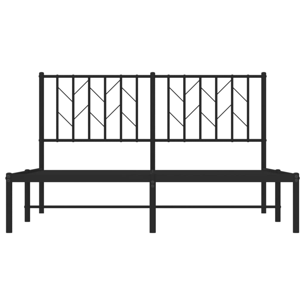 Sengeramme i metall med hodegavl svart 135x190 cm