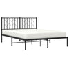 Sengeramme i metall med sengegavl svart 140x200 cm