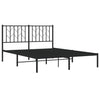 Sengeramme i metall med sengegavl svart 140x200 cm