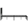 Sengeramme i metall med sengegavl svart 140x200 cm