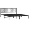 Sengeramme i metall med sengegavl svart 183x213 cm
