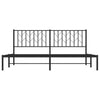 Sengeramme i metall med sengegavl svart 183x213 cm