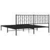 Sengeramme i metall med sengegavl svart 183x213 cm