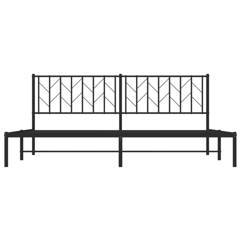 Sengeramme i metall med sengegavl svart 193x203 cm