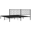 Sengeramme i metall med sengegavl svart 193x203 cm