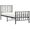Sengeramme i metall med hode- og fotgavl svart 75x190 cm