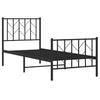 Sengeramme i metall med hode- og fotgavl svart 75x190 cm