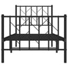 Sengeramme i metall med hode- og fotgavl svart 75x190 cm