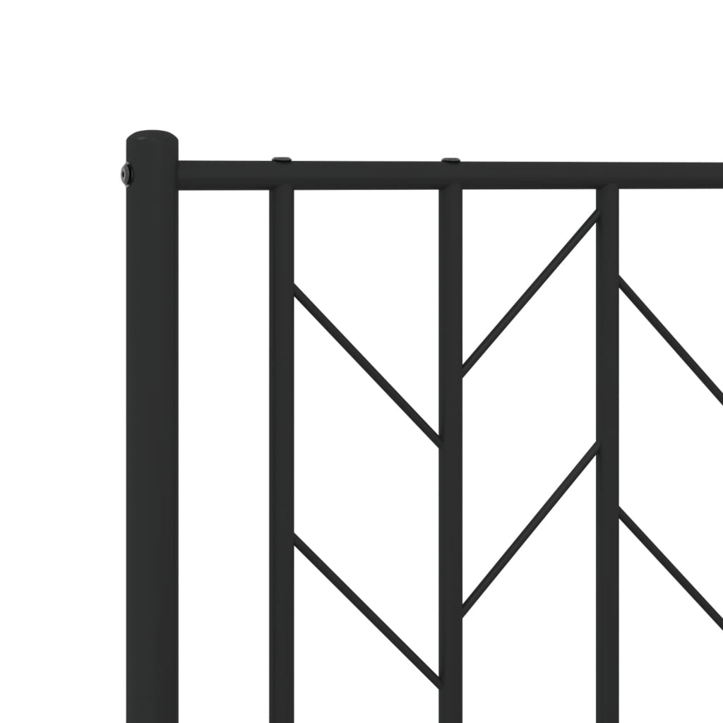Sengeramme i metall med hode- og fotgavl svart 75x190 cm