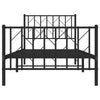 Sengeramme i metall med hode- og fotgavl svart 90x190 cm
