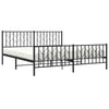 Sengeramme i metall med hode- og fotgavl svart 183x213 cm