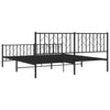 Sengeramme i metall med hode- og fotgavl svart 183x213 cm