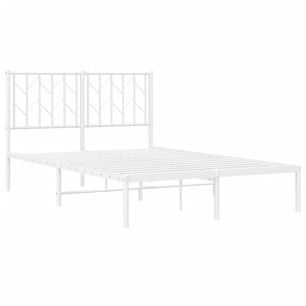 Sengeramme i metall med hodegavl hvit 120x200 cm
