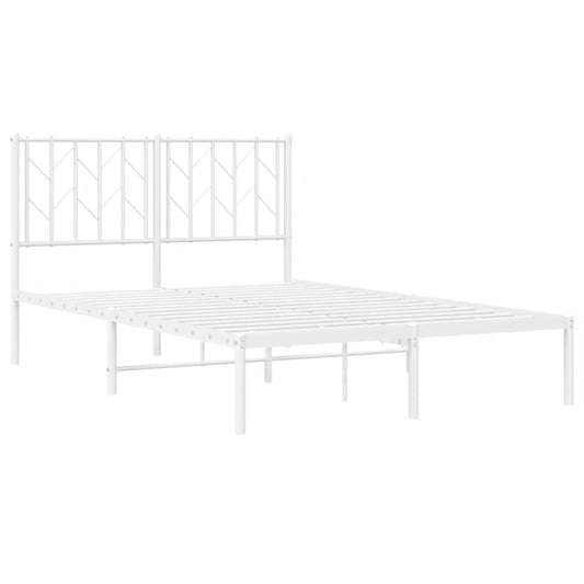 Sengeramme i metall med hodegavl hvit 120x200 cm