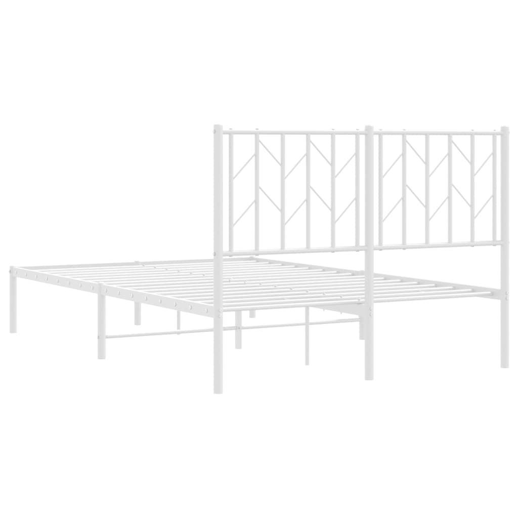 Sengeramme i metall med hodegavl hvit 120x200 cm