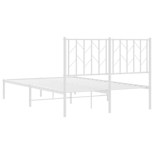 Sengeramme i metall med hodegavl hvit 120x200 cm