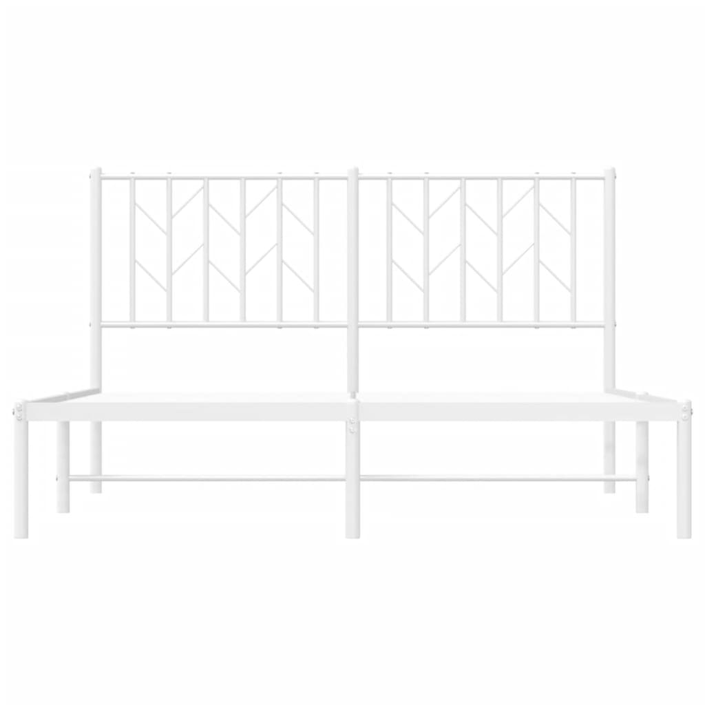 Sengeramme i metall med hodegavl hvit 135x190 cm