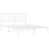 Sengeramme i metall med hodegavl hvit 140x190 cm