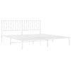 Sengeramme i metall med hodegavl hvit 183x213 cm