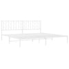 Sengeramme i metall med sengegavl hvit 200x200 cm