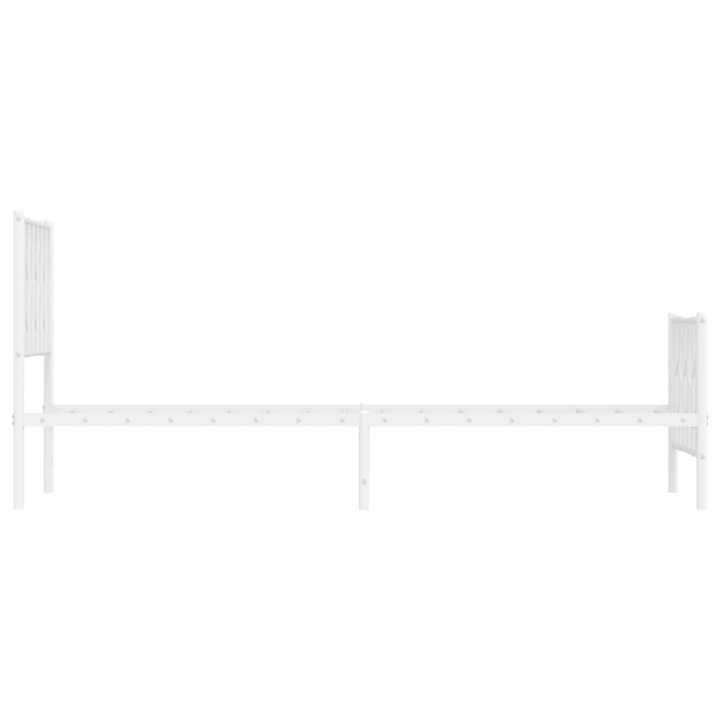 Sengeramme i metall med hode- og fotgavl hvit 80x200 cm