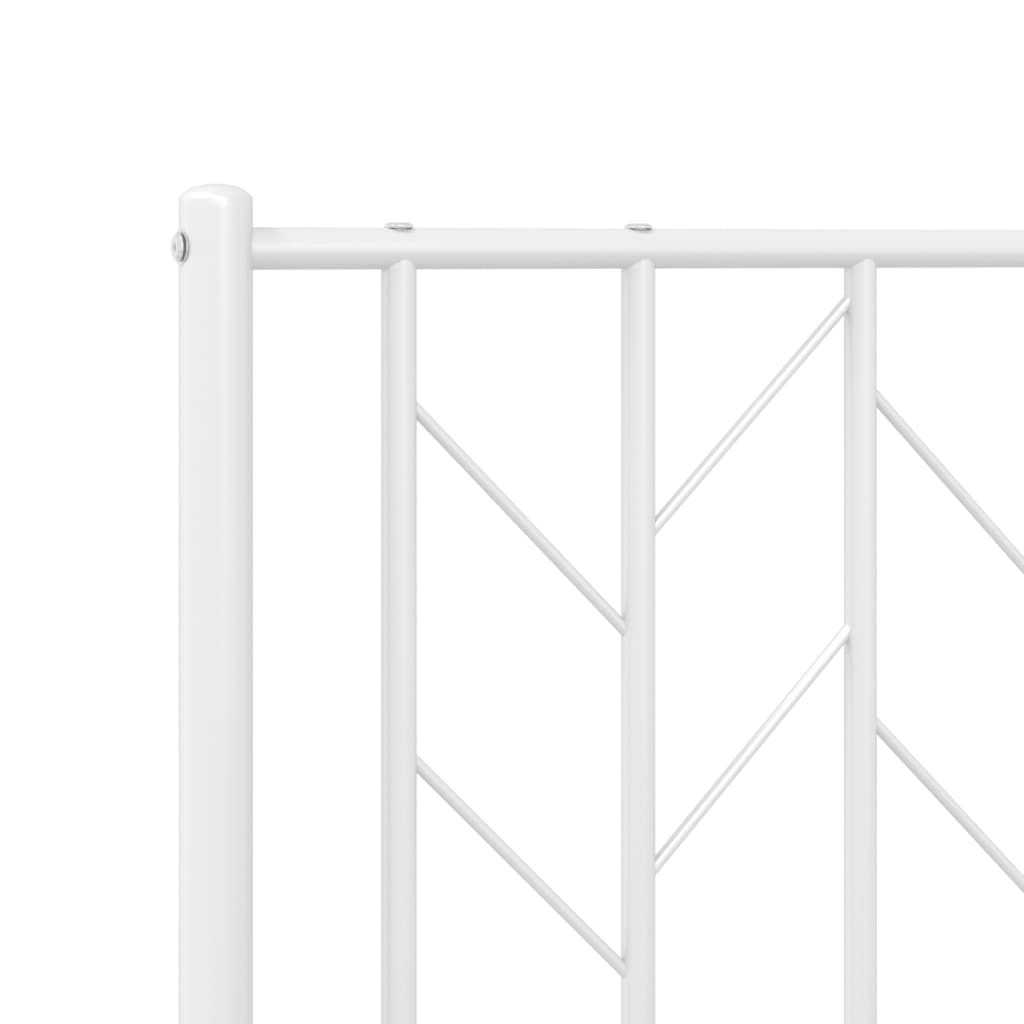 Sengeramme i metall med hode- og fotgavl hvit 80x200 cm