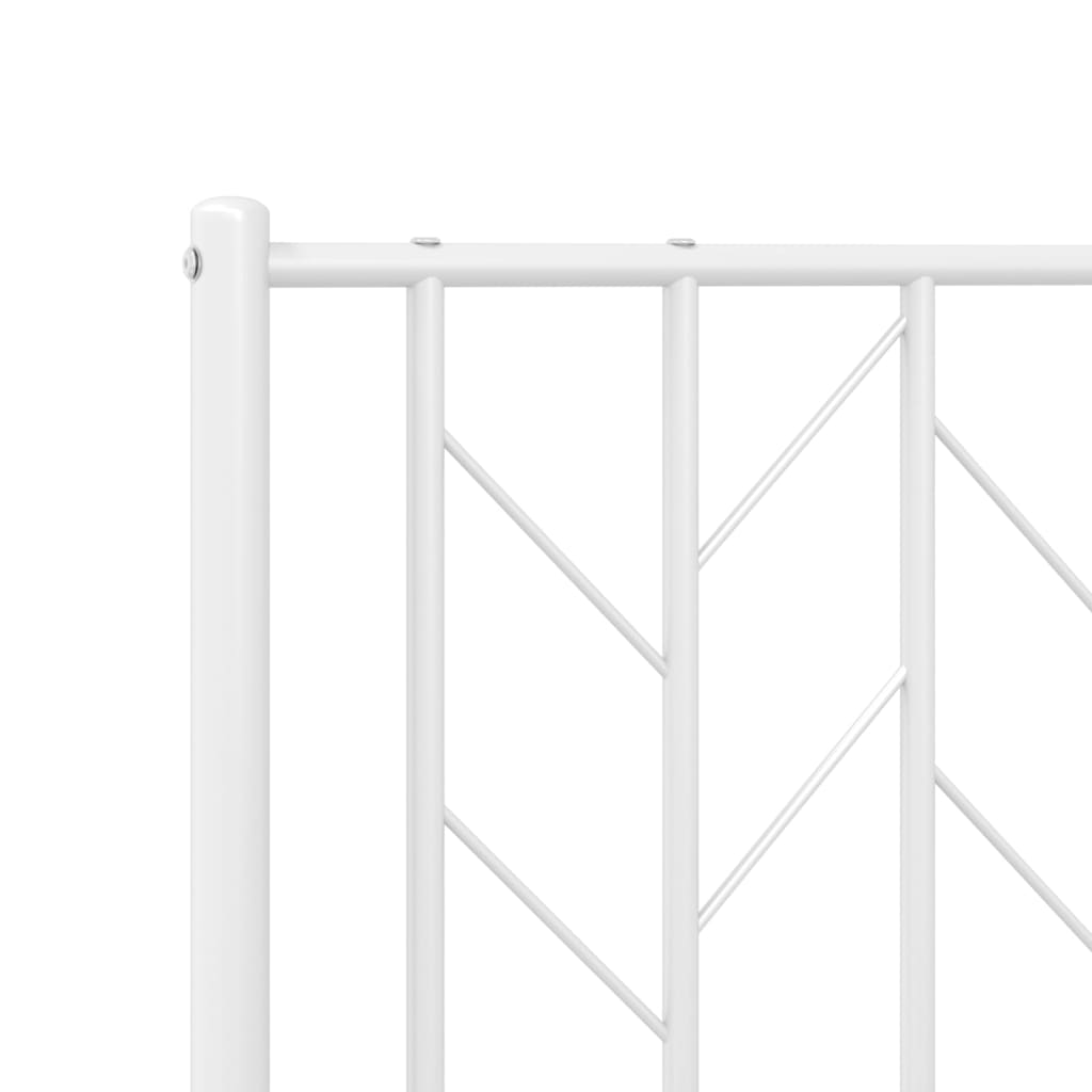 Sengeramme i metall med hode- og fotgavl hvit 100x190 cm