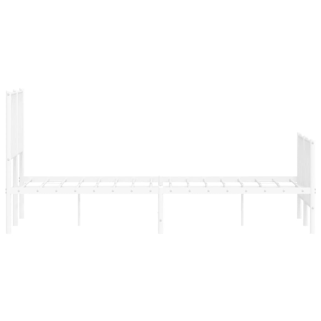 Sengeramme i metall med hode- og fotgavl hvit 120x190 cm