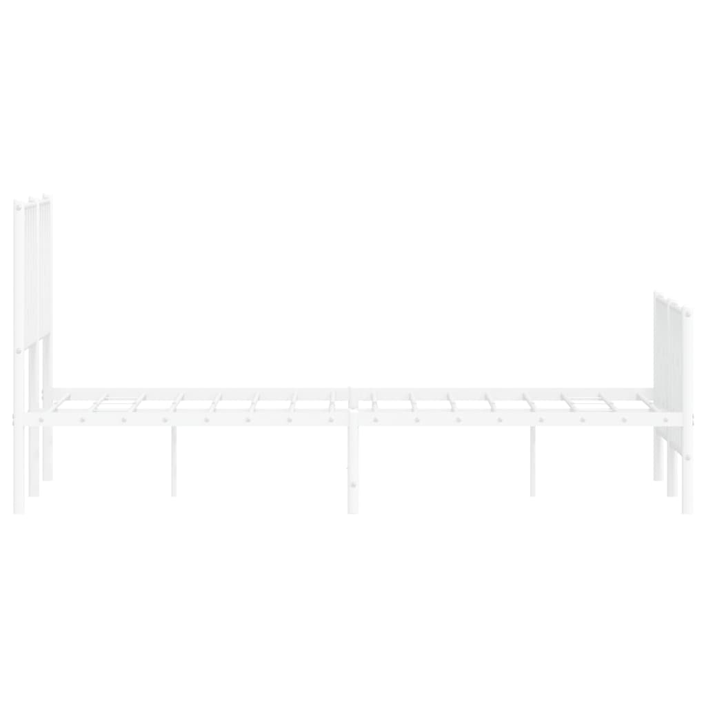 Sengeramme i metall med hode- og fotgavl hvit 120x200 cm