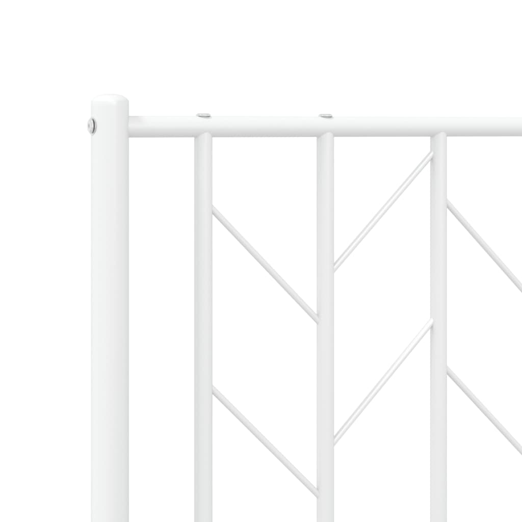Sengeramme i metall med hode- og fotgavl hvit 140x190 cm
