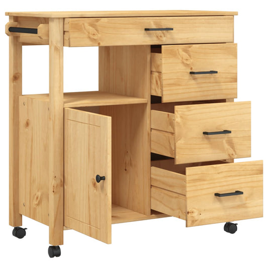 Kjøkkenvogn MONZA 84x40x88,5 cm heltre furu