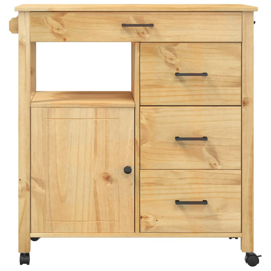 Kjøkkenvogn MONZA 84x40x88,5 cm heltre furu