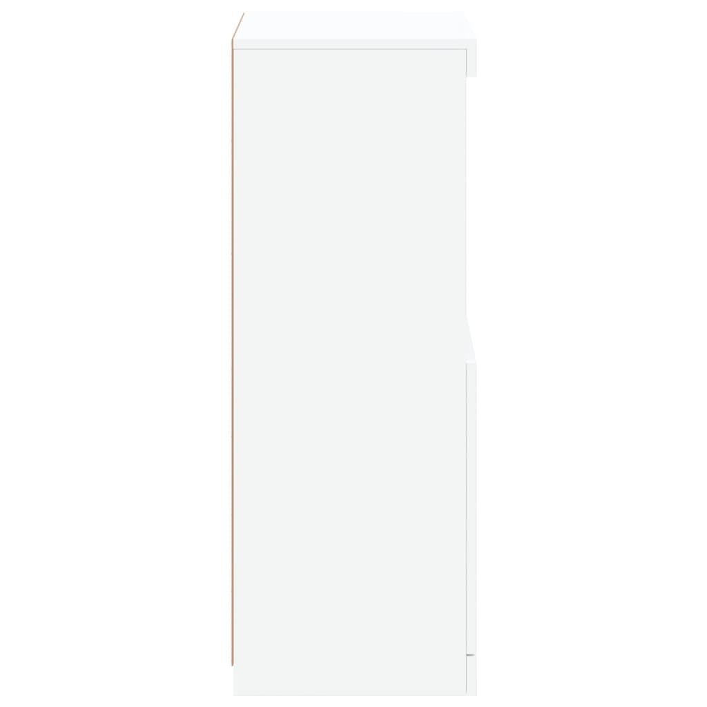 Skjenk med LED-lys hvit 41x37x100 cm