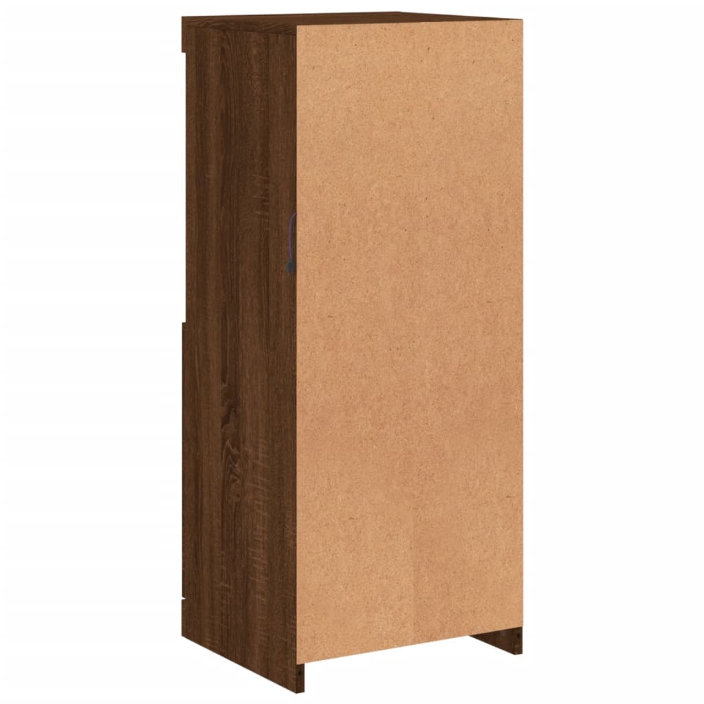 Skjenk med LED-lys brun eik 41x37x100 cm