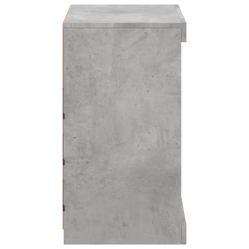 Skjenk med LED-lys betonggrå 60,5x37x67 cm