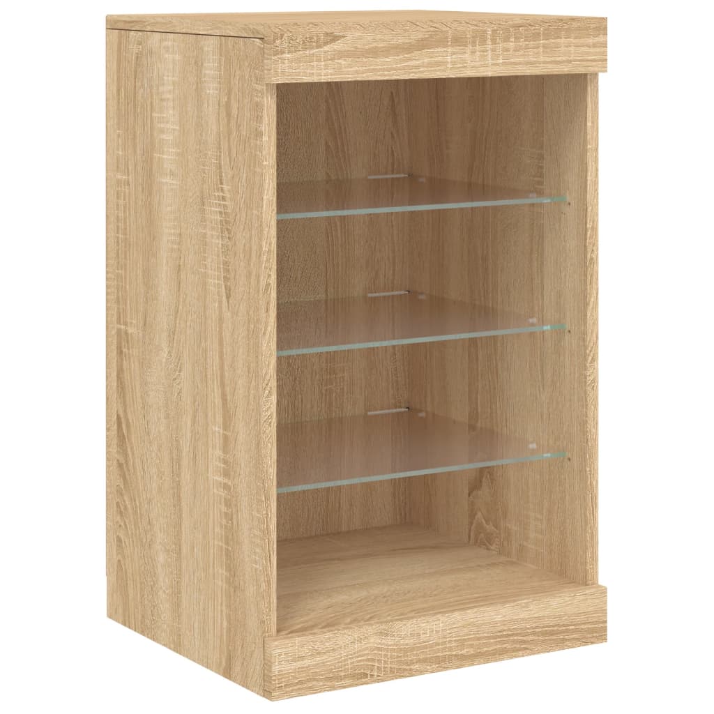 Skjenk med LED-lys sonoma eik 41x37x67 cm