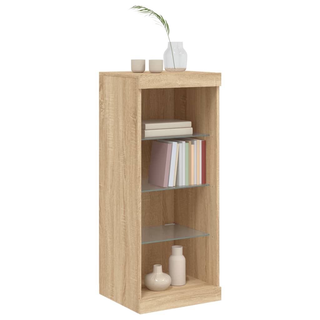 Skjenk med LED-lys sonoma eik 41x37x100 cm