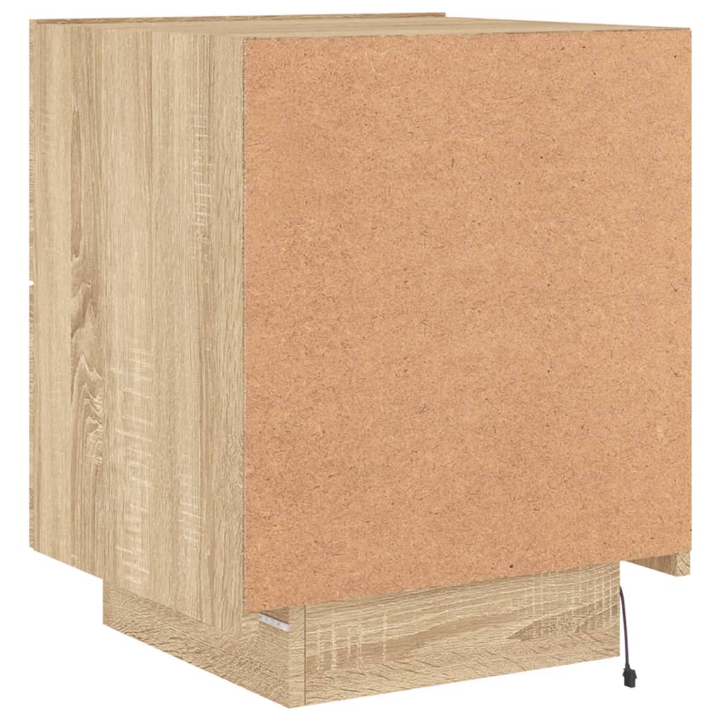 Nattbord med LED sonoma eik konstruert tre