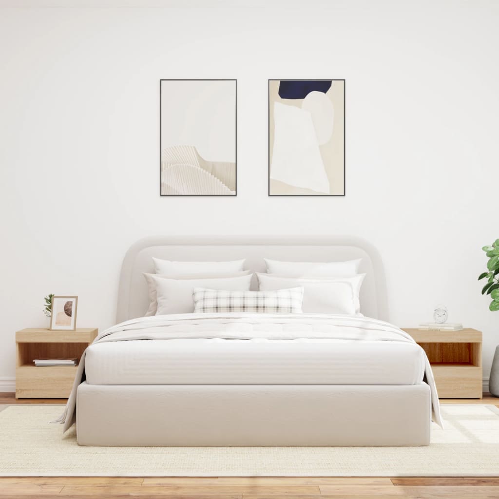 Nattbord med LED 2 stk sonoma eik 50x40x45 cm