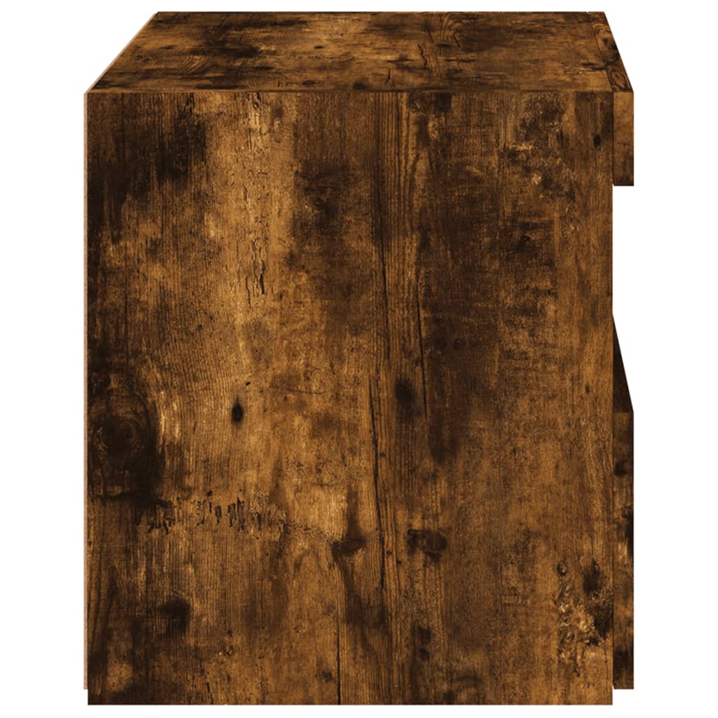 Nattbord med LED røkt eik 50x40x45 cm