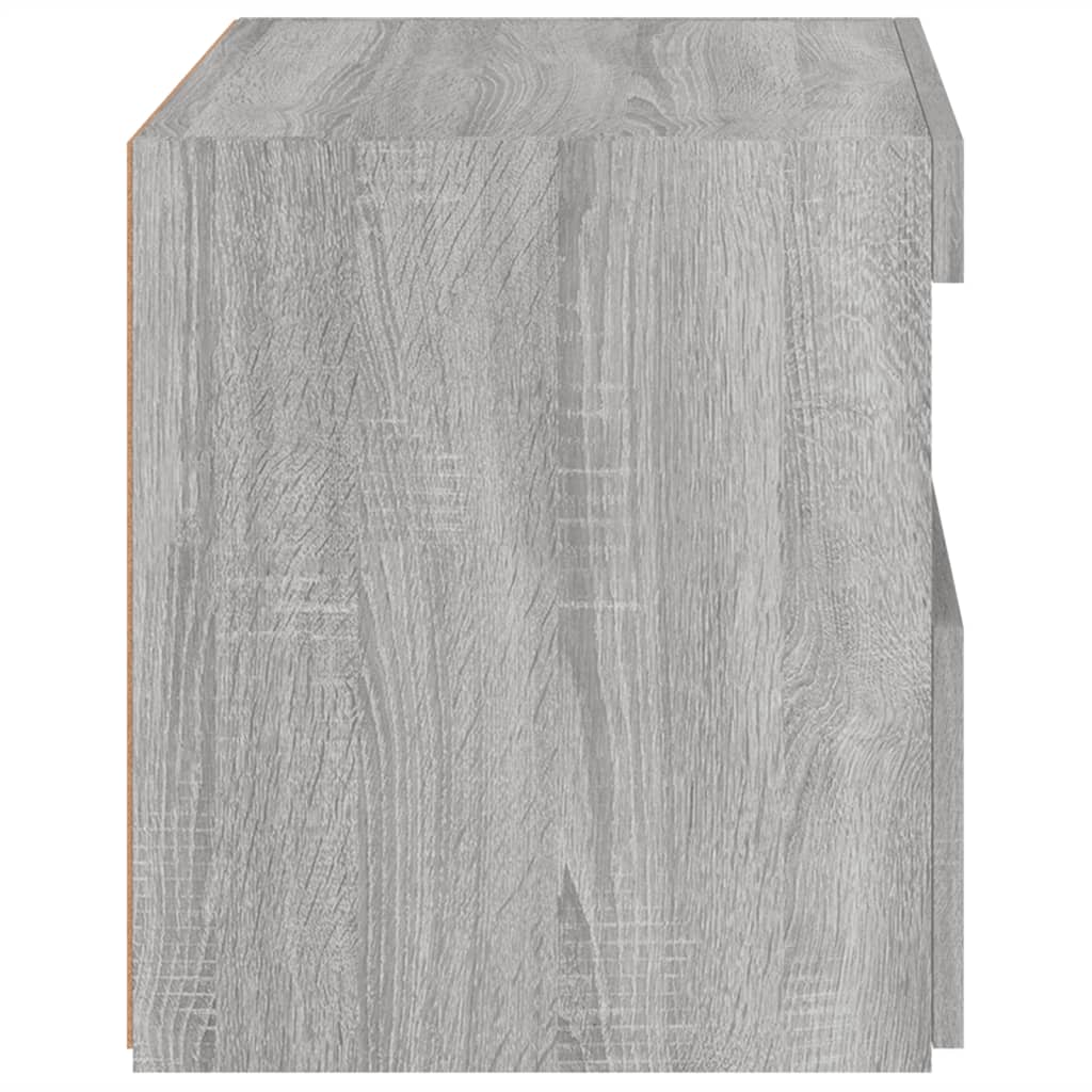 Nattbord med LED 2 stk grå sonoma 50x40x45 cm